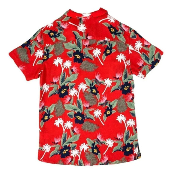 Jeans by Buffalo Men's Red/Floral Print Short Sleeve Size S Shirt - Picture 4 of 10